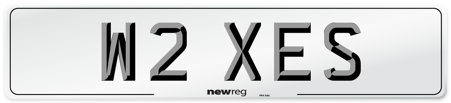 W2 XES Number Plate from New Reg